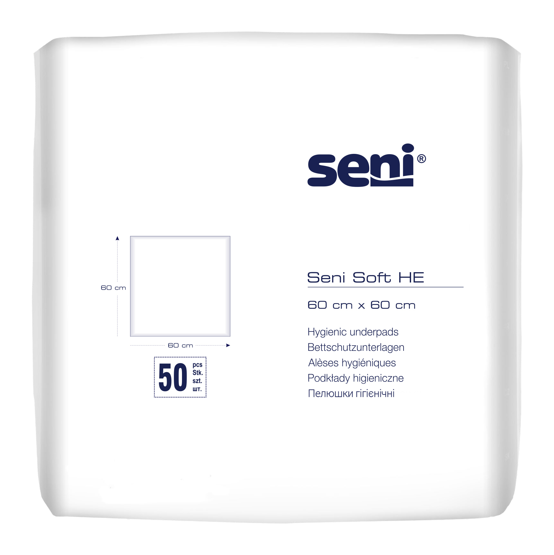 Пелюшки гігієнічні SENI SOFT HE, 60x60 см.(50шт)